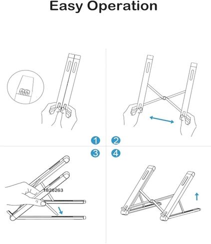 JP-2 Easy Folding Aluminum 11-15.6 Inch Laptop Stand Ultra-Light Desktop Laptop Stand Portable Laptop Stand(Silver) in Kuwait