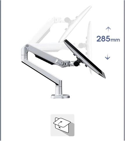 V8 Aluminum Desktop Clamping 17-38 Inch Monitor Stand Mechanical Spring Arm Lift Full Motion TV Monitor Mounting Load 11kg(White) in Kuwait
