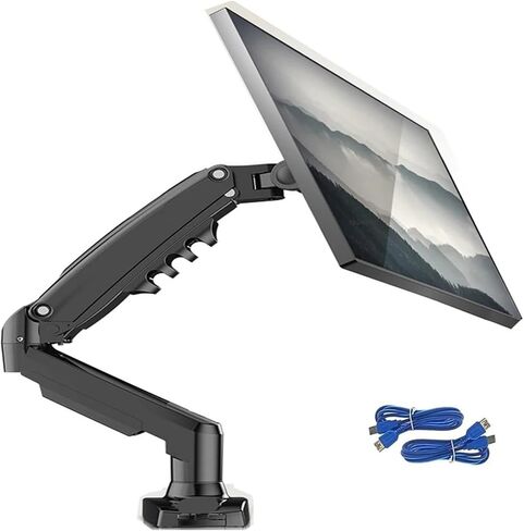 F80 gas spring 17-30 inch desktop LED LCD monitor mounting bracket arm Ergonomic gas spring flexible installation load 2~9 kg(Matte Charcoal NoUSB) in Saudi Arabia