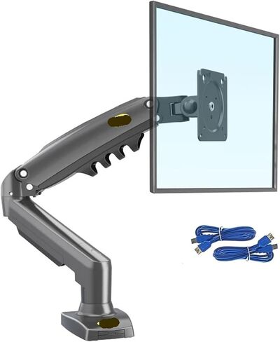 F80 gas spring 17-30 inch desktop LED LCD monitor mounting bracket arm Ergonomic gas spring flexible installation load 2~9 kg(Matte Charcoal NoUSB) in Saudi Arabia