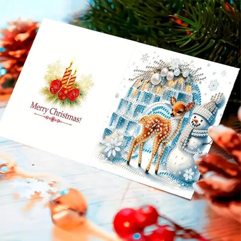 YGBABY 12 حزم DIY 5D Diamond Painting بطاقات عيد الميلاد بطاقات عيد الميلاد للبالغين عيد الميلاد الثلج الثلوج in Kuwait