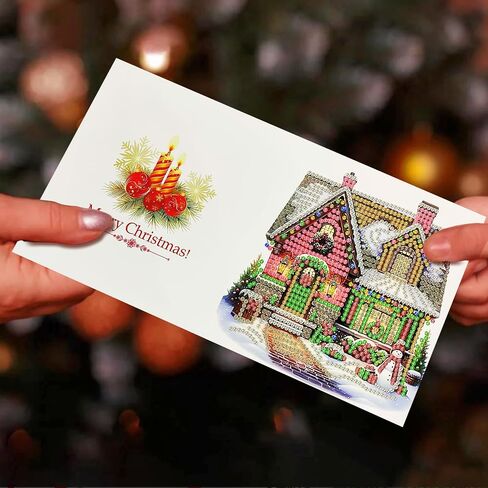 YGBABY 12 حزم DIY 5D Diamond Painting بطاقات عيد الميلاد بطاقات عيد الميلاد للبالغين عيد الميلاد الثلج الثلوج in Kuwait
