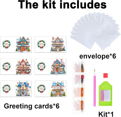 YGbaby 12 Packs DIY 5D Diamond Painting Christmas Cards Kits for Adults Christmas Snowman Diamond Art Greeting Cards Merry Christmas Cards Art Craft Gifts for Family and Friends in Saudi Arabia