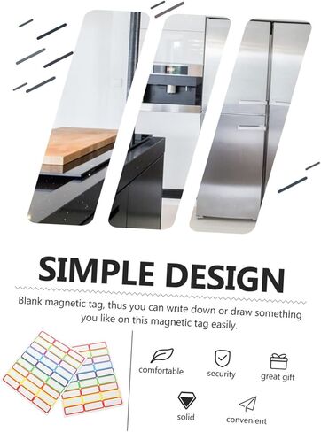 UonlyTech 54Sheets قابلة للإزالة الجافة المحو الجاف العلامات المغناطيسية العلامات من الملصقات المريحة لفصل مكتب الثلاجة استخدام سطح قابل للكتابة لسهولة التنظيم والتخطيط in Kuwait