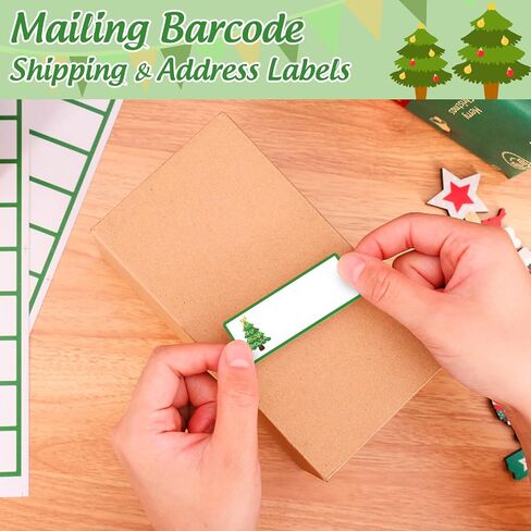 900pcs علق عيد الميلاد علامات عيد الميلاد شجرة الهدايا علامات هدايا قابلة للطباعة ملصقات البريد القابلة للطباعة مناسبة للليزر وحبر طابعة طائرة لحزمة بطاقات المغلف in Saudi Arabia