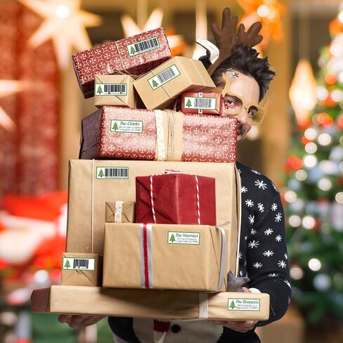 900pcs علق عيد الميلاد علامات عيد الميلاد شجرة الهدايا علامات هدايا قابلة للطباعة ملصقات البريد القابلة للطباعة مناسبة للليزر وحبر طابعة طائرة لحزمة بطاقات المغلف in Saudi Arabia