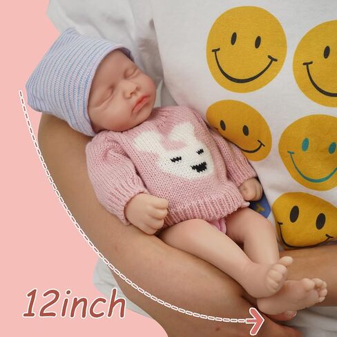12 "Girl Micro preemie كامل الجسم سيليكون دمية طفل لولو ليجلي ليجد تولد من جديد دمية مفاجأة الأطفال المضاد للعبثتي in Saudi Arabia
