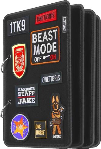 OneTigris Patch Board, Flip-Page Patch Book Tactical Patches Booklet Organizer Mini Display Panel Holder with Metal Removable Ring Binders, 11" x 8" in Saudi Arabia