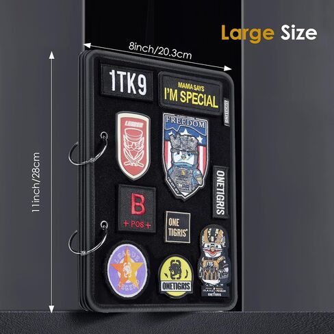 OneTigris Patch Board, Flip-Page Patch Book Tactical Patches Booklet Organizer Mini Display Panel Holder with Metal Removable Ring Binders, 11" x 8" in Saudi Arabia