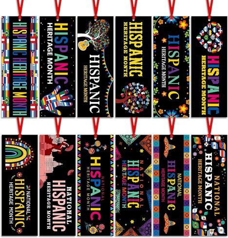 120 Pcs Hispanic Heritage Month Bookmarks with Ribbons Latin American Countries Flags Bookmarks Hispanic Heritage Month Gifts for Student Rewards Classroom Handout Supplies (Style A) in Saudi Arabia