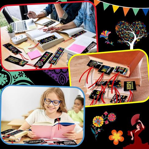 120 Pcs Hispanic Heritage Month Bookmarks with Ribbons Latin American Countries Flags Bookmarks Hispanic Heritage Month Gifts for Student Rewards Classroom Handout Supplies (Style A) in Saudi Arabia