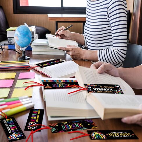 120 Pcs Hispanic Heritage Month Bookmarks with Ribbons Latin American Countries Flags Bookmarks Hispanic Heritage Month Gifts for Student Rewards Classroom Handout Supplies (Style A) in Saudi Arabia