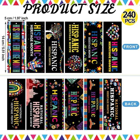 120 Pcs Hispanic Heritage Month Bookmarks with Ribbons Latin American Countries Flags Bookmarks Hispanic Heritage Month Gifts for Student Rewards Classroom Handout Supplies (Style A) in Saudi Arabia