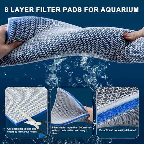 48 × 12 بوصة وسائط مرشح الحوض 8 طبقة رغوة وسادة الإسفنج لوكالة أسماك وملحقات ترشيح البركة in Kuwait