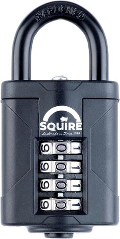 قفل Squire شديد التحمل (CP40BLACK) - أقوى تكبل فولاذي - قفل مجموعة 4 عجلات بعرض 40 مم (أسود) - سبائك فولاذية لمقاومة التآكل - قفل مقاوم للطقس للمنزل والمدرسة والمرآب in Kuwait
