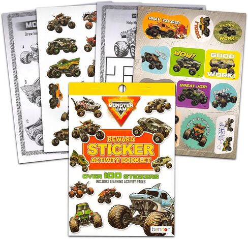 Monster Jam Ultimate Coloring Book Set for Kids - Activity Bundle with Imagine Ink, Mini Coloring Book, 100+ Stickers, Door Hanger | Monster Jam Party Favors in Saudi Arabia