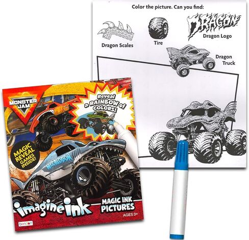 Monster Jam Ultimate Coloring Book Set for Kids - Activity Bundle with Imagine Ink, Mini Coloring Book, 100+ Stickers, Door Hanger | Monster Jam Party Favors in Saudi Arabia
