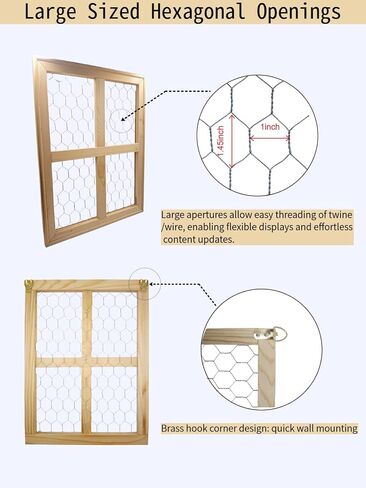 2 Pcs Chicken Wire Frames for Suncatchers, Unfinished Wooden Frames Crafts for Photo Display, and DIY Decor in Saudi Arabia