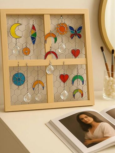 2 Pcs Chicken Wire Frames for Suncatchers, Unfinished Wooden Frames Crafts for Photo Display, and DIY Decor in Saudi Arabia