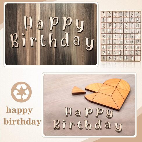 Geelin 248 PCS 1 بوصة أحرف أبجدية خشبية مع مربع تخزين فارغ أرقام أحرف خشبية غير مكتملة مع صينية تخزين ريفية للتعلم الإملائي الحرف اليدوية DIY in Kuwait