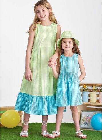 Simplicity SS9617K5 Children's Pull-on Jumpsuit, Pull-on Romper, and Pull-on Dress Sewing Pattern Packet, Design Code S9617, Sizes 7-8-10-12-14 in Saudi Arabia