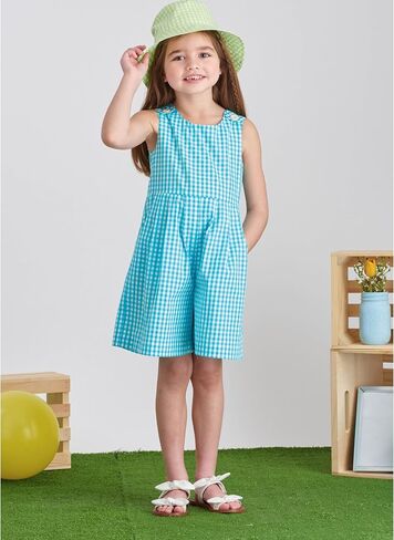 Simplicity SS9617K5 Children's Pull-on Jumpsuit, Pull-on Romper, and Pull-on Dress Sewing Pattern Packet, Design Code S9617, Sizes 7-8-10-12-14 in Saudi Arabia
