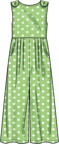 Simplicity SS9617K5 Children's Pull-on Jumpsuit, Pull-on Romper, and Pull-on Dress Sewing Pattern Packet, Design Code S9617, Sizes 7-8-10-12-14 in Saudi Arabia