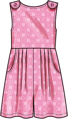 Simplicity SS9617K5 Children's Pull-on Jumpsuit, Pull-on Romper, and Pull-on Dress Sewing Pattern Packet, Design Code S9617, Sizes 7-8-10-12-14 in Saudi Arabia