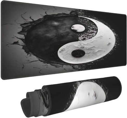Taoist Yin Yang Tai Chi لوحة الماوس الكبيرة للألعاب مع حواف مخيط ، 31.5x11.8 بوصة حصيرة المكتب الموسعة للمكتب المنزلي in Kuwait
