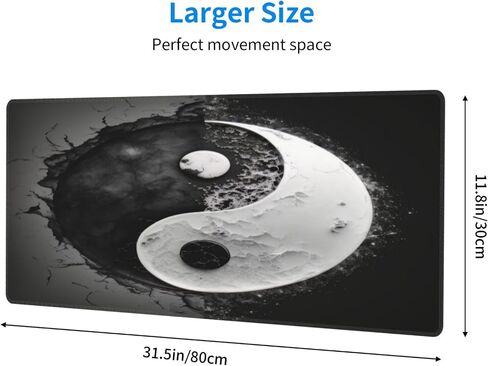 Taoist Yin Yang Tai Chi لوحة الماوس الكبيرة للألعاب مع حواف مخيط ، 31.5x11.8 بوصة حصيرة المكتب الموسعة للمكتب المنزلي in Kuwait