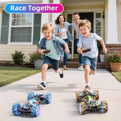 Gigilli Gesture Sensing RC Stunt Car Boys Toys Age 6-8-12, 4WD Remote Control Twist Drift Car with Spray Music Lights for Kids Ages 7 9 10 11 Years Old, Cool Birthday Presents Ideal Gifts for Boys in Saudi Arabia