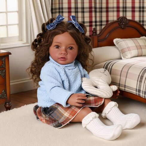 Babeside Reborn Baby Baby Dolls Black Daisy - 20 بوصة واقعية من الدمى النيوبورن فتاة حقيقية للطفل دمية طفل صغير مع ملابس وهدية لعبة للأطفال 3+ in Saudi Arabia