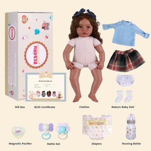 Babeside Reborn Baby Baby Dolls Black Daisy - 20 بوصة واقعية من الدمى النيوبورن فتاة حقيقية للطفل دمية طفل صغير مع ملابس وهدية لعبة للأطفال 3+ in Saudi Arabia