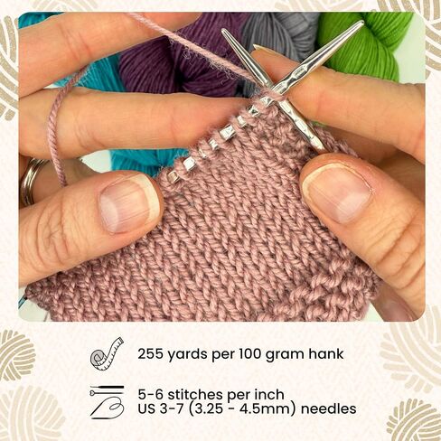 HiKoo Sueno Yarn Hank, Soft DK Weight Yarn for Knitting, Crocheting, and Crafts, Superwash Merino Wool and Viscose from Bamboo, 255 Yards, #1145 - Evergreen in Saudi Arabia