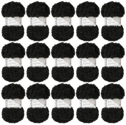Gold Frost Faux Fur Yarn by Loops & Threads – Super Bulky Yarn for Knitting, Crochet, Weaving, Arts & Crafts, 15 Pack in Saudi Arabia