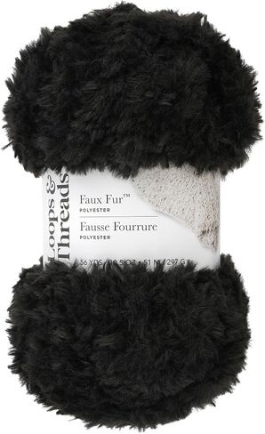 Gold Frost Faux Fur Yarn by Loops & Threads – Super Bulky Yarn for Knitting, Crochet, Weaving, Arts & Crafts, 15 Pack in Saudi Arabia