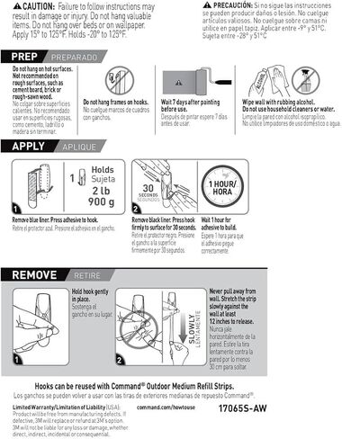Command Medium Wire Toggle Hooks, Damage Free Hanging Wall Hooks with Adhesive Strips, No Tools Wall Hooks for Hanging Organizational Christmas Decorations, 35 White Hooks and 40 Command Strips in Saudi Arabia