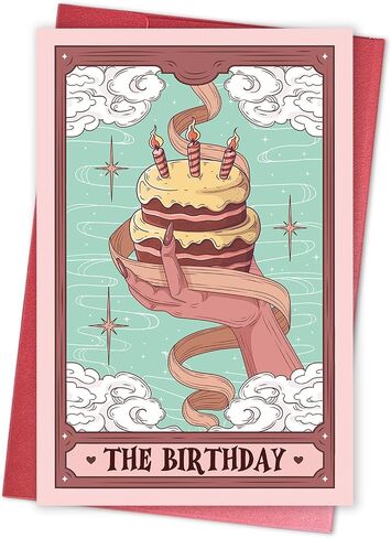 Witchy Birthday Card for Tarot Lover, Tarot Themed Birthday Card for Family Friend, Magical Bday Gift in Saudi Arabia