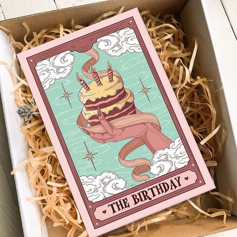 Witchy Birthday Card for Tarot Lover, Tarot Themed Birthday Card for Family Friend, Magical Bday Gift in Saudi Arabia