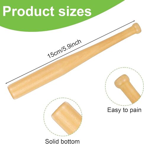 6 PCS Mini Baseball Bats ، 6 بوصة غير مكتملة بيسبول الخفافيش الخفافيش الخشبية الصغيرة الخشبية الخفافيش لطلاء شخصيات مفاتيح ومشاريع الحرف اليدوية in Saudi Arabia