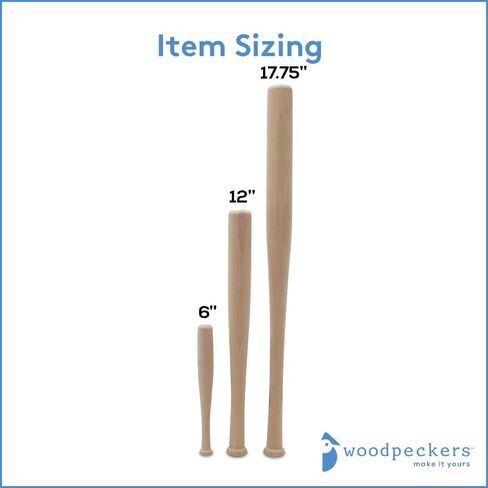 Half Wood Bat MINI, Unfinished Split Wooden Baseball Bats to Personalize for Craft Signs, Souvenirs & Gifts, by Woodpeckers in Saudi Arabia