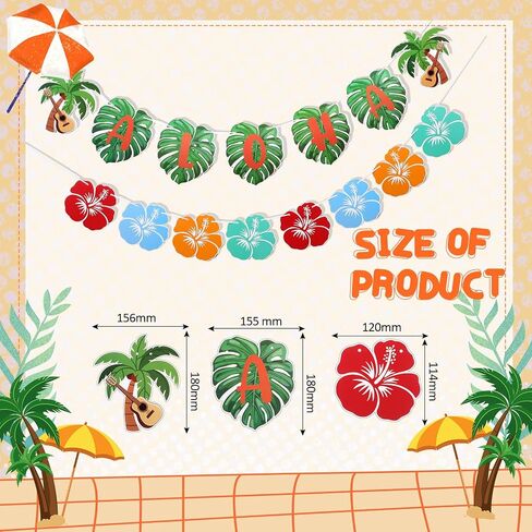 TaoBary Pink Blue Cartoon Happy Birthday Banner Cartoon Tropical Luau Birthday Party Decorations Light Blue Pink Cute Girls Boy Party Supplies for Kids Wall Hanging Baby Shower in Saudi Arabia