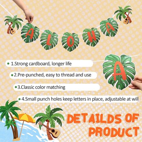 TaoBary Pink Blue Cartoon Happy Birthday Banner Cartoon Tropical Luau Birthday Party Decorations Light Blue Pink Cute Girls Boy Party Supplies for Kids Wall Hanging Baby Shower in Saudi Arabia