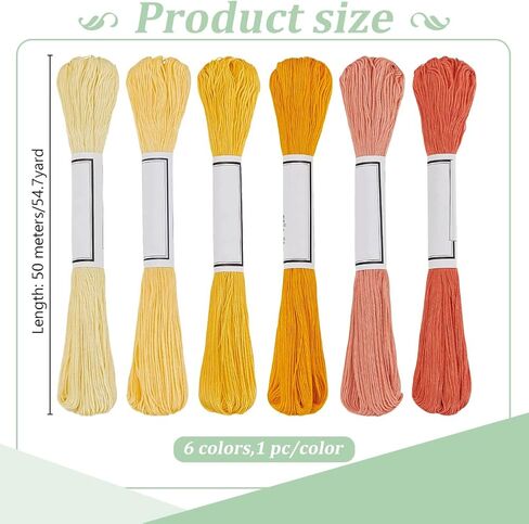 FreeBloss 6 PCS Sashiko Thread 6 × 50M 100 ٪ خياطة خياطة خيط خيط أصفر تطريز لخيوط الخياطة السميكة لخياطة اللحف والتطريز ومستلزمات Sashiko Kit in Saudi Arabia