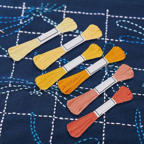FreeBloss 6 PCS Sashiko Thread 6 × 50M 100 ٪ خياطة خياطة خيط خيط أصفر تطريز لخيوط الخياطة السميكة لخياطة اللحف والتطريز ومستلزمات Sashiko Kit in Saudi Arabia