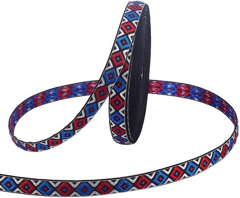 PH Pandahall 15yards شريط Jacquard ، 1/2 بوصة Rhombus المطرزة الشريط العرقي منسوج من الدانتيل in Saudi Arabia