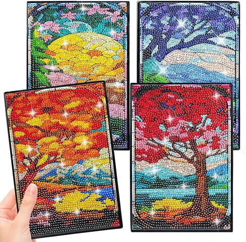 Lingfang 4 Pack Diamond Art Kits for البالغين المراهقين ، دفاتر المجلات المجلات المجلات ، DIY 5D GEM DOTS الحرف الفنية للبالغين ، عيد ميلاد المراهقين ، التخرج ، هدايا عيد الميلاد مع الأدوات (CAT) in Kuwait