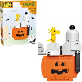 Peanuts Snoopy on Pumpkin Brick Building Set, 112 Pieces | DIY Halloween & Fall Block Kit Thanksgiving Jack-O’-Lantern Display, Collectible Décor & Seasonal Gift for Kids & Adults, Ages 8+ in Saudi Arabia
