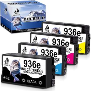 Double D 936E خراطيش الحبر المتوافقة مع HP 936 936E حبر خرطوشة كومبو 4-pack for OfficeJet Pro 9110B ، 9125E ، 9128E ، 9130B ، 9135E ؛ OfficeJet Pro Wide Format 9730e (BK/C/M/Y) in Kuwait
