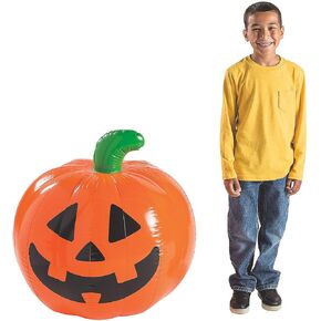 Fun Express Giant Inflatable Pumpkin – Spooky Halloween Yard Decor Party Toy Weather-Resistant – Easy Setup Great Yard Haunted House or Halloween Party – Perfect for Photos & Outdoor Fun 35" – 1 Piece in Kuwait
